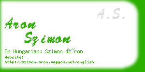 aron szimon business card